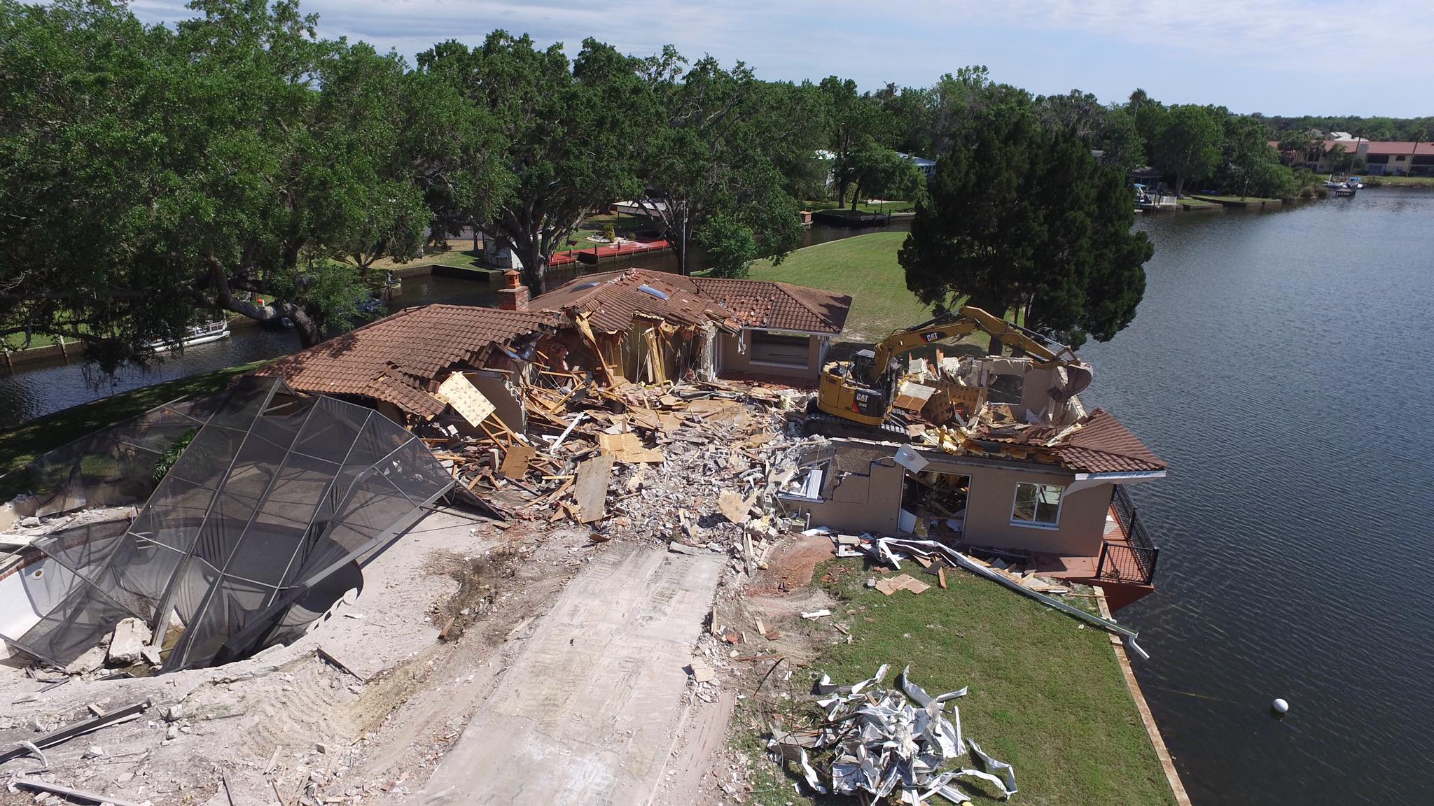 Demolition equipment on site